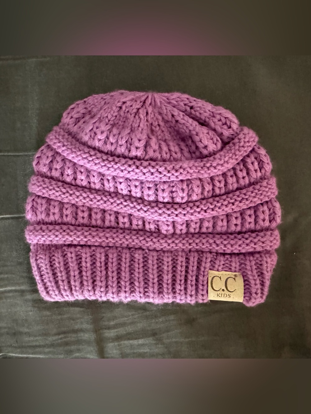 CC Kids Lavender Knit Beanie - Soft Ribbed Hat
